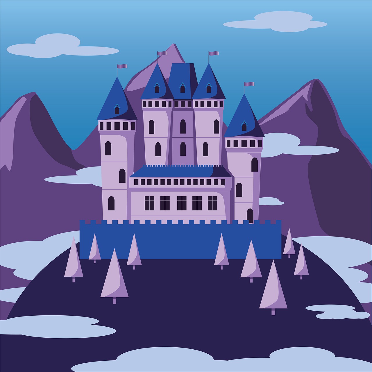 castle, mountains, towers-4690710.jpg